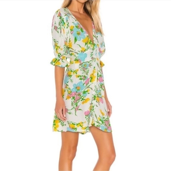 Faithfull the Brand Caliente Floral Print Mini Dress Size 6 - Picture 2 of 15